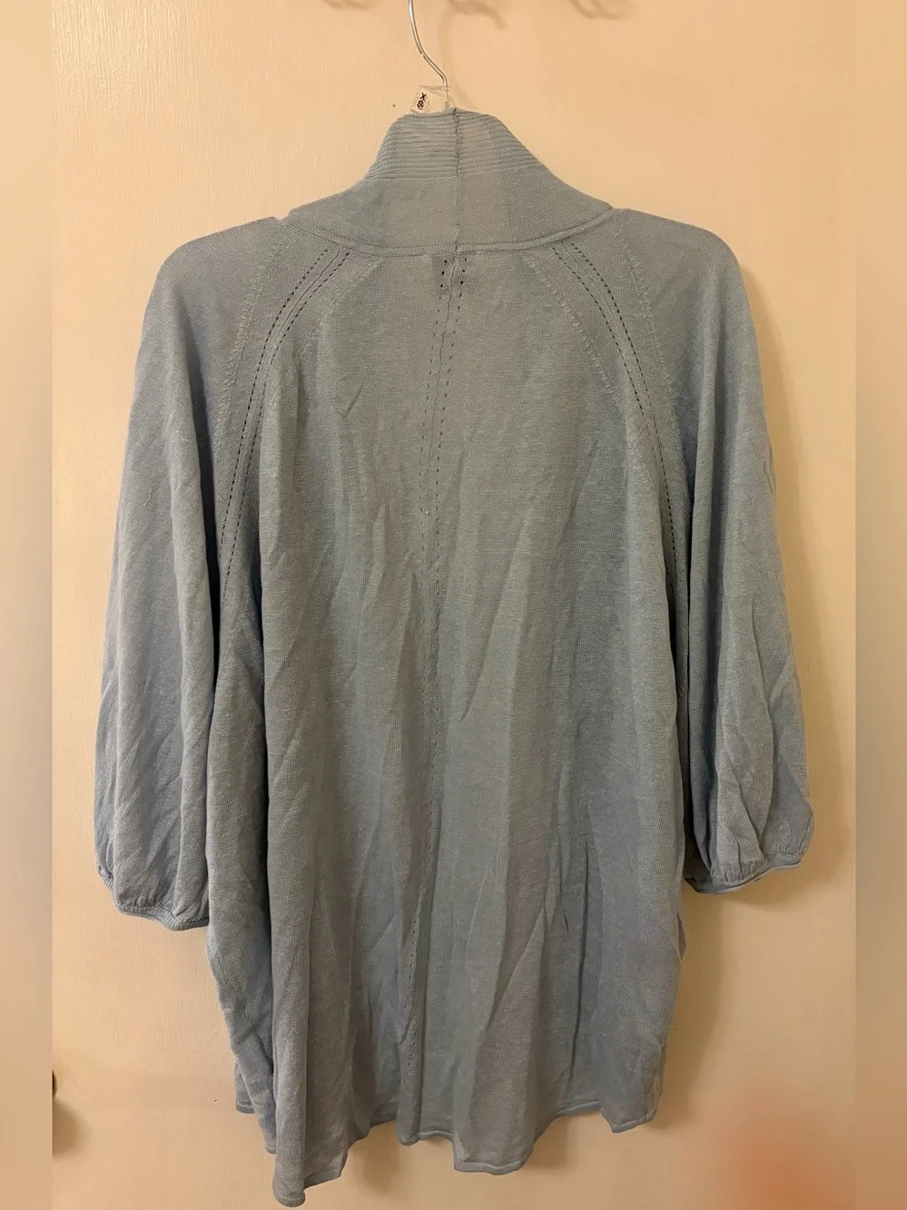 Wrap Light Blue Open-Front Women's Cardigan Sweater